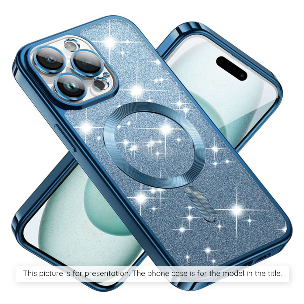 Pouzdro MagSafe pro Apple iPhone 17, Techsuit, Luxury Glitter, Modrá