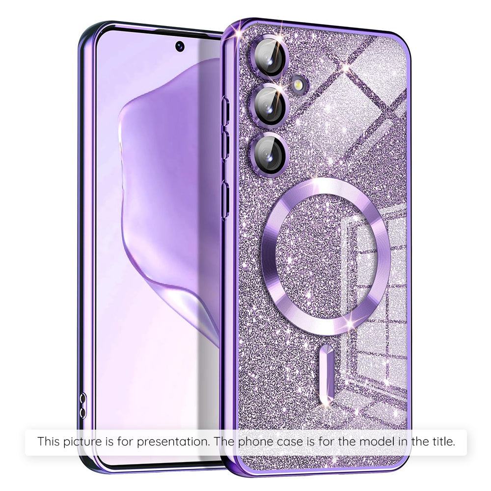 Pouzdro MagSafe pro Apple iPhone 17, Techsuit, Luxury Glitter, Světle fialová