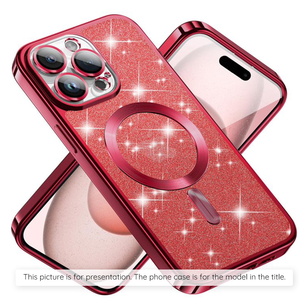Pouzdro MagSafe pro Apple iPhone 17, Techsuit, Luxury Glitter, Růžová
