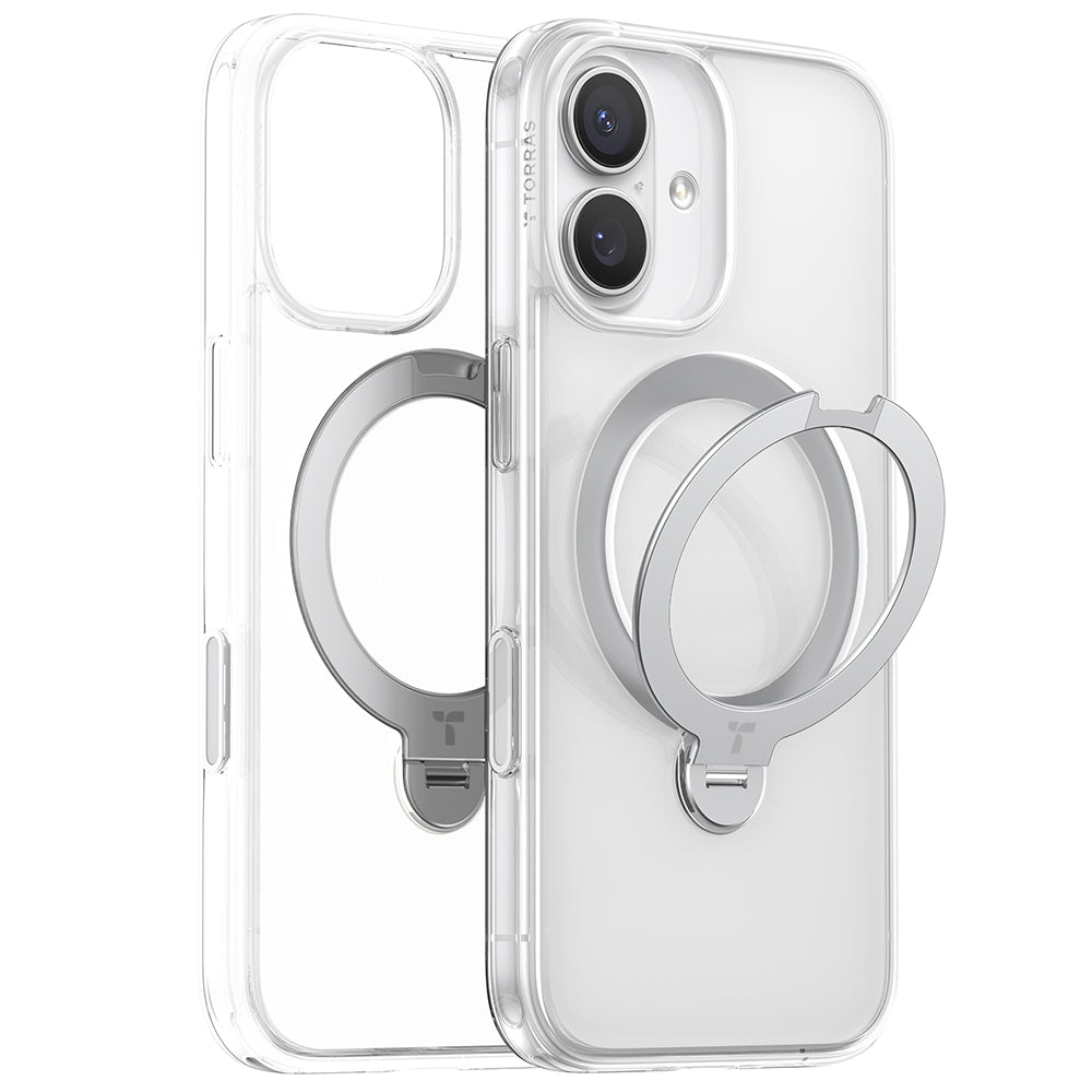 Pouzdro MagSafe pro Apple iPhone 17, Torras, Ostand Spin, Průhledné