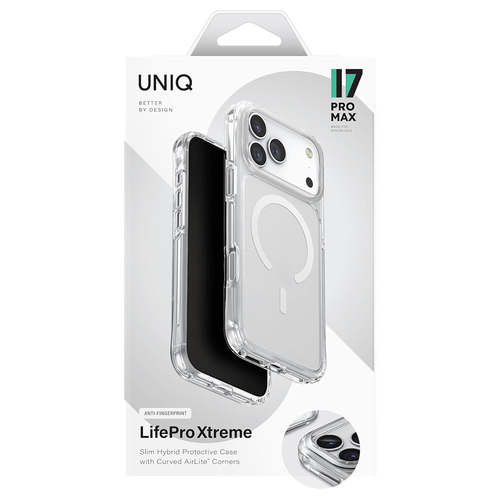 Pouzdro MagSafe pro Apple iPhone 17, UNIQ, LifePro Xtreme MagClick, Průhledné
