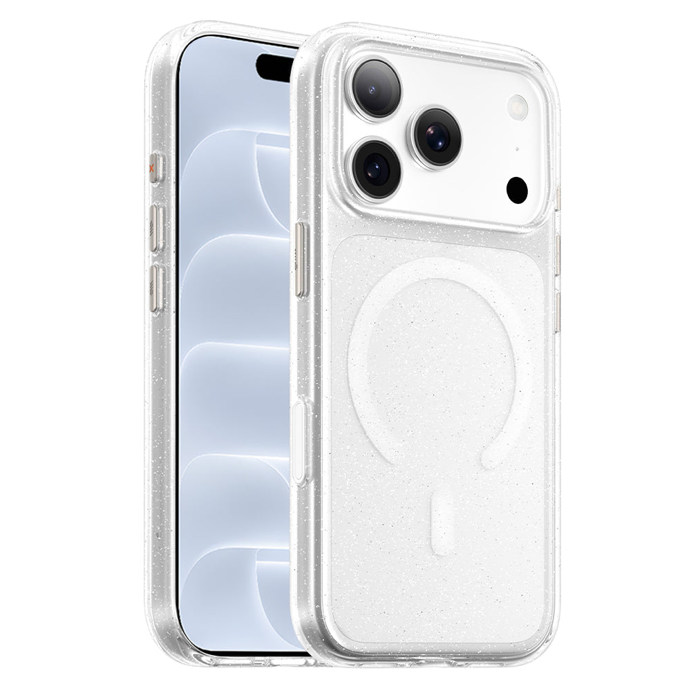 Pouzdro MagSafe pro Apple iPhone 18 Pro / 17 Pro, Blueo, Crystal Pro Anti-Drop Glitter, průhledné