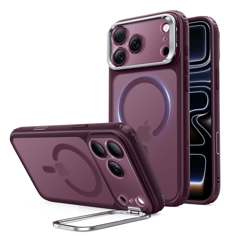 MagSafe pouzdro pro Apple iPhone 18 Pro / 17 Pro, ESR, Classic Hybrid Kickstand, Tmavě červená matná