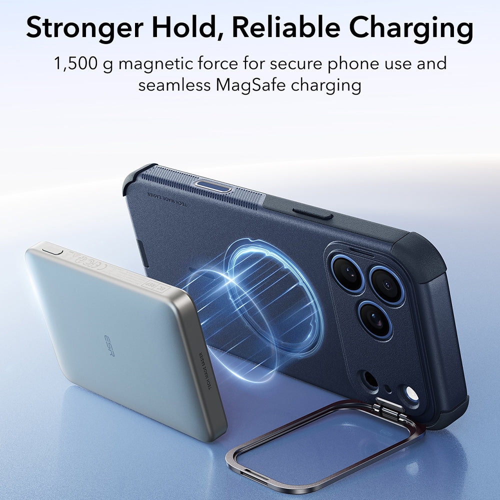 MagSafe pouzdro pro Apple iPhone 18 Pro / 17 Pro, ESR, Cyber Armor Kickstand, modré