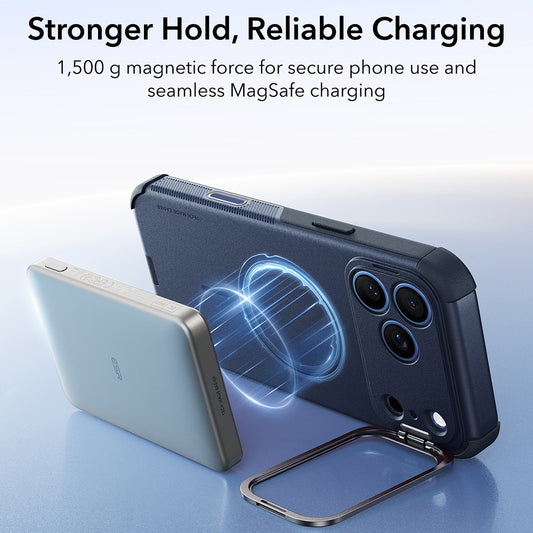 MagSafe pouzdro pro Apple iPhone 18 Pro / 17 Pro, ESR, Cyber Armor Kickstand, modré