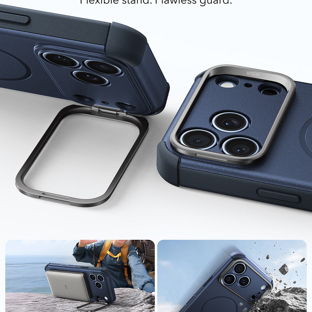 MagSafe pouzdro pro Apple iPhone 18 Pro / 17 Pro, ESR, Cyber Armor Kickstand, modré