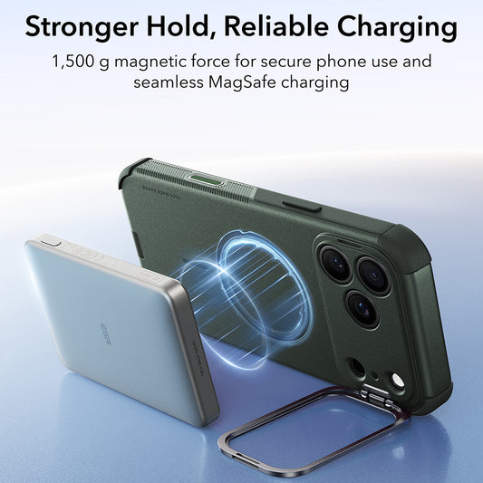 MagSafe pouzdro pro Apple iPhone 18 Pro / 17 Pro, ESR, Cyber Armor Kickstand, zelené