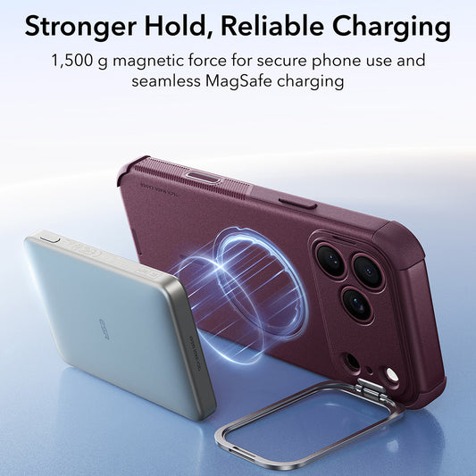 MagSafe pouzdro pro Apple iPhone 18 Pro / 17 Pro, ESR, Cyber Armor Kickstand, Tmavě vínová matná