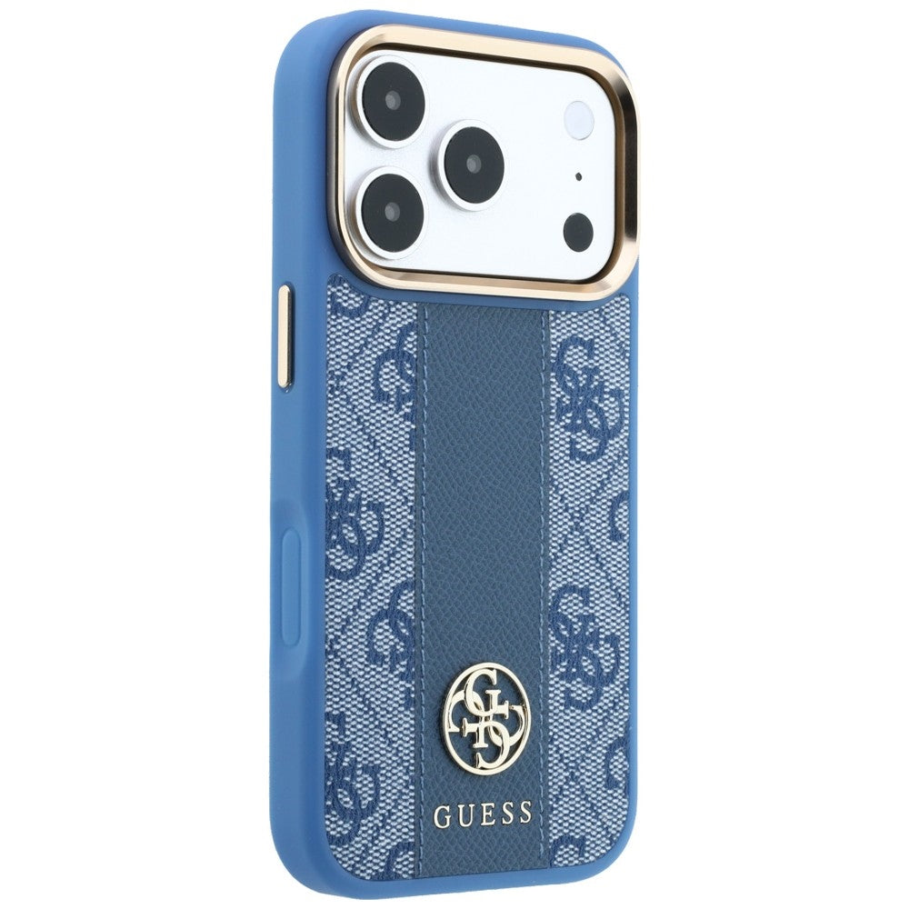 MagSafe pouzdro pro Apple iPhone 18 Pro / 17 Pro, Guess, 4G Stripe Round Classic Logo, modré
