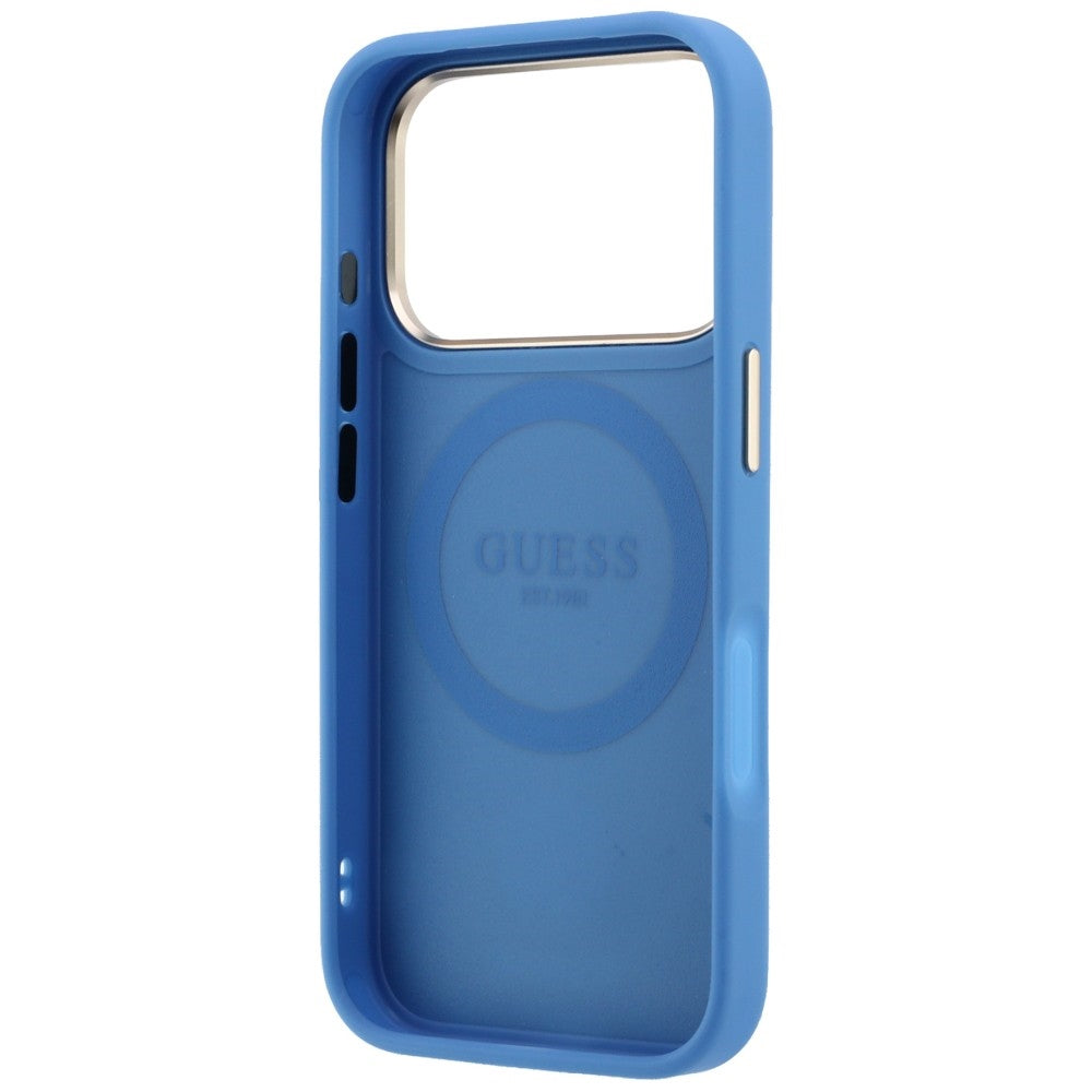 MagSafe pouzdro pro Apple iPhone 18 Pro / 17 Pro, Guess, 4G Stripe Round Classic Logo, modré