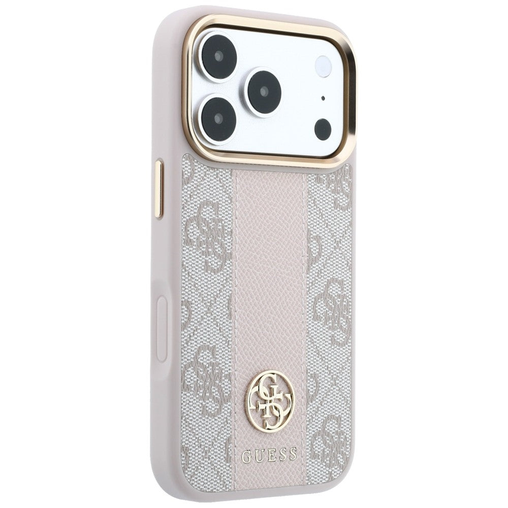 MagSafe pouzdro pro Apple iPhone 18 Pro / 17 Pro, Guess, 4G Stripe Round Classic Logo, Růžová