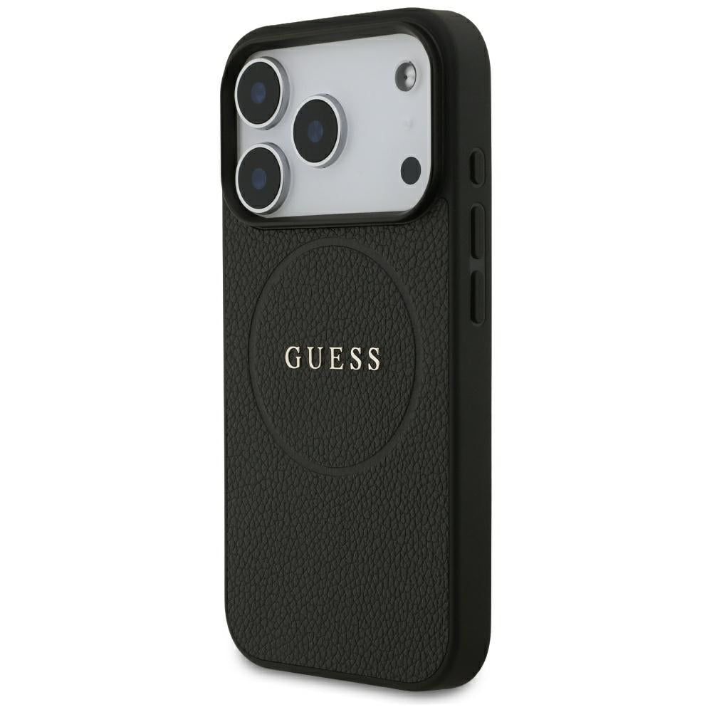 MagSafe pouzdro pro Apple iPhone 18 Pro / 17 Pro, Guess, Grained Gold Ring, černé