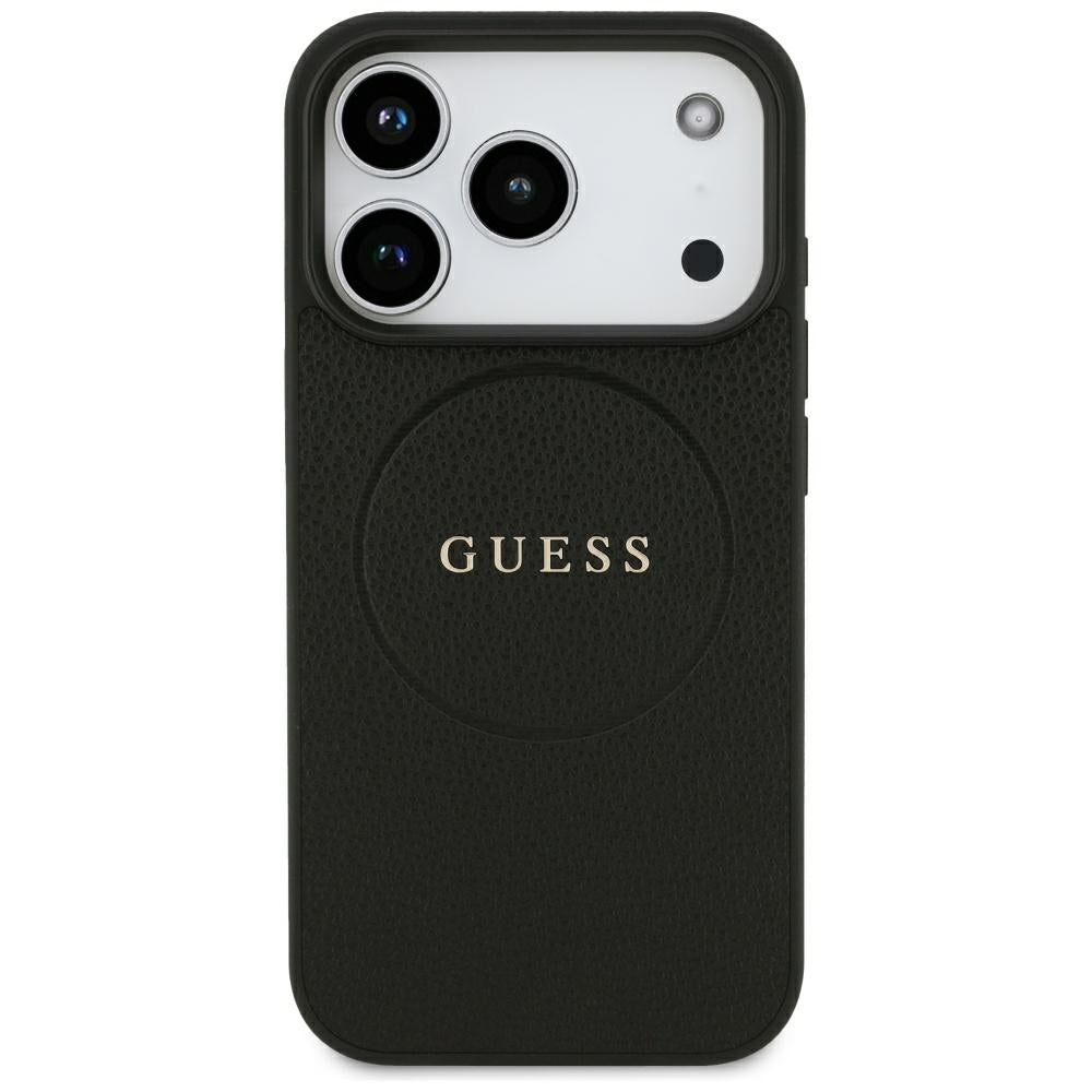 MagSafe pouzdro pro Apple iPhone 18 Pro / 17 Pro, Guess, Grained Gold Ring, černé