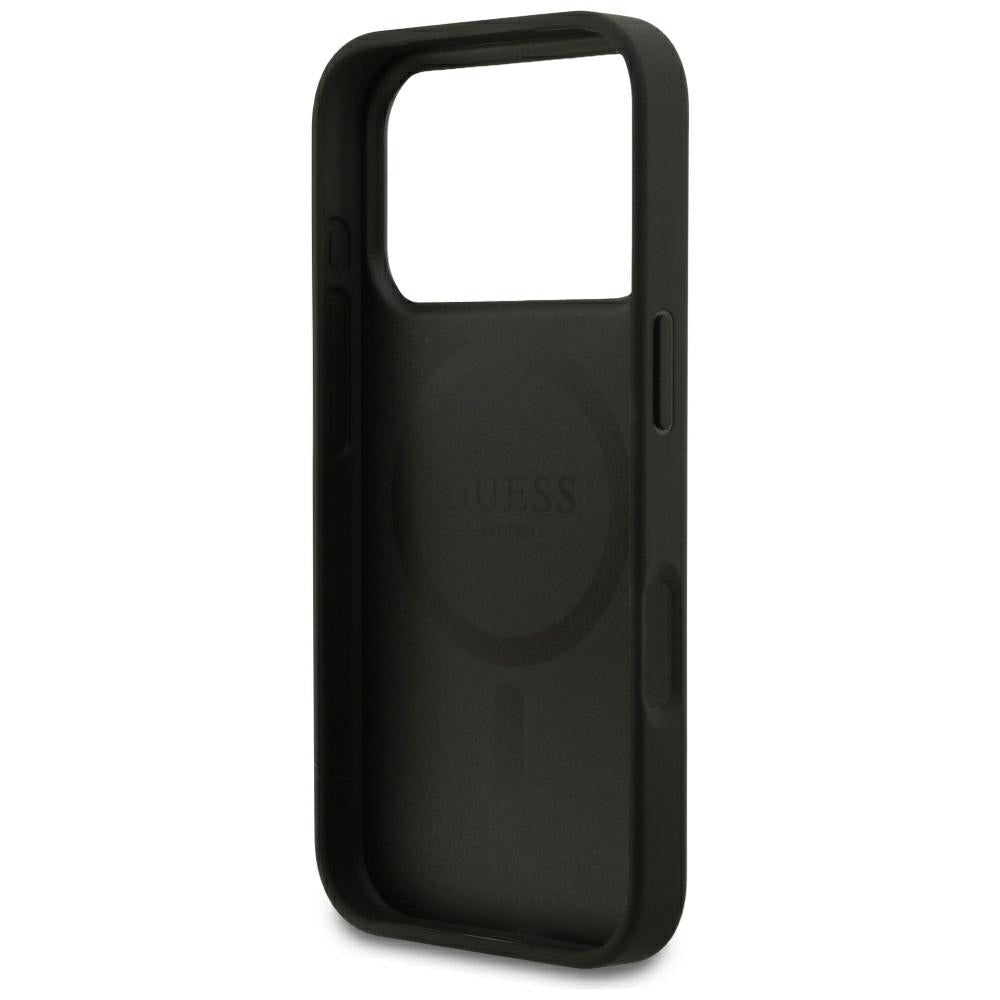 MagSafe pouzdro pro Apple iPhone 18 Pro / 17 Pro, Guess, Grained Gold Ring, černé