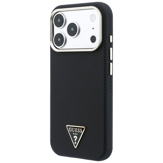 MagSafe pouzdro pro Apple iPhone 18 Pro / 17 Pro, Guess, Kevlar Triangle Logo, černé