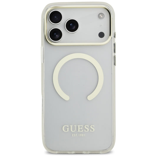 MagSafe pouzdro pro Apple iPhone 18 Pro / 17 Pro, Guess, Metal Outline, Zlaté