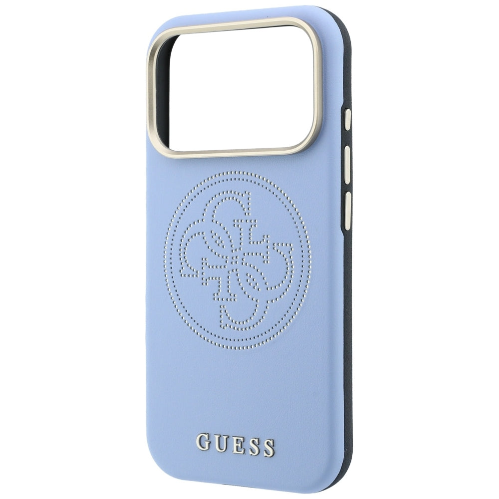 MagSafe pouzdro pro Apple iPhone 18 Pro / 17 Pro, Guess, Perforated 4G, Bleu