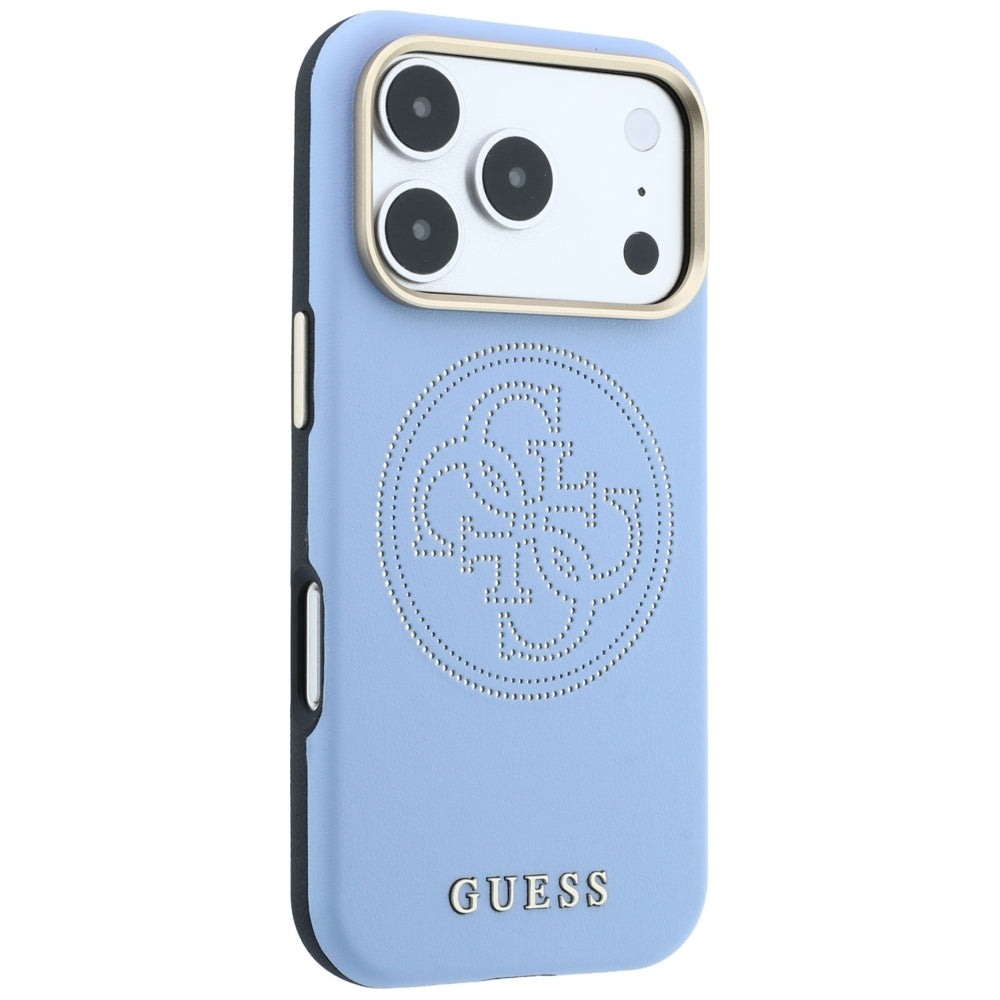 MagSafe pouzdro pro Apple iPhone 18 Pro / 17 Pro, Guess, Perforated 4G, Bleu