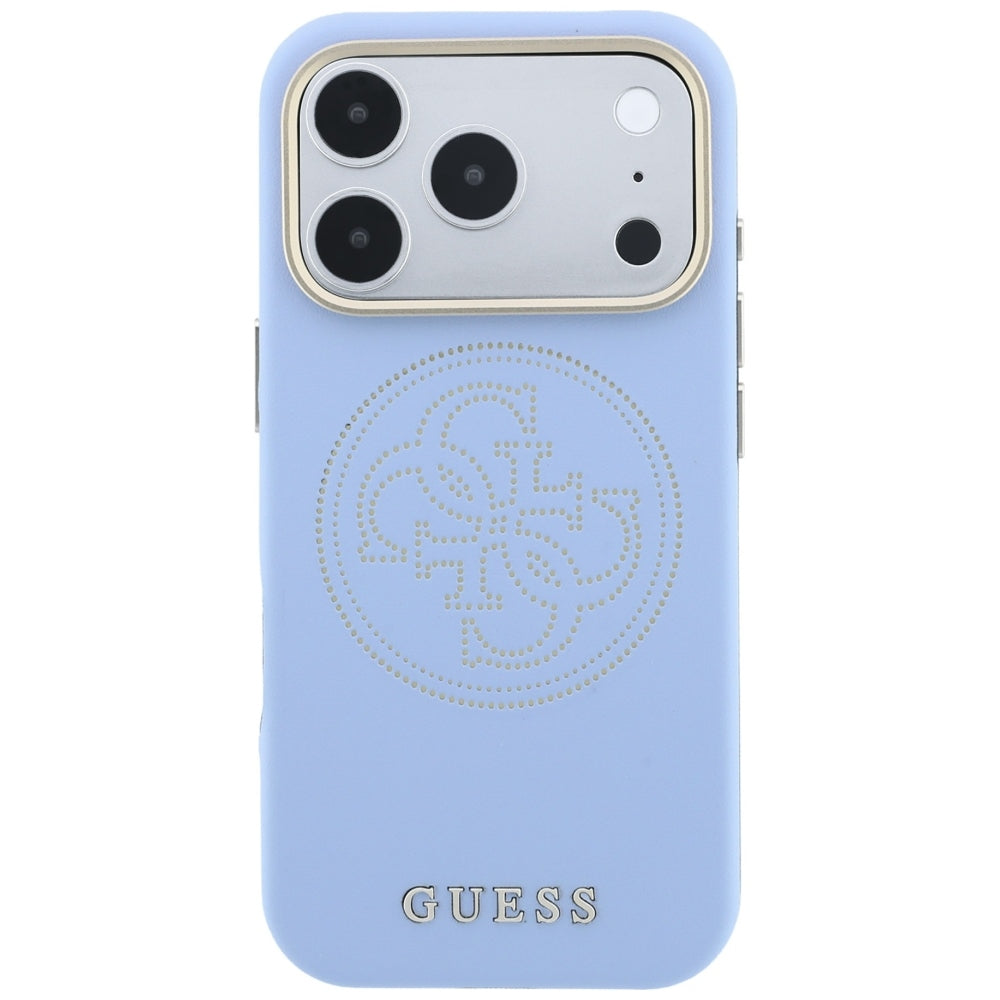 MagSafe pouzdro pro Apple iPhone 18 Pro / 17 Pro, Guess, Perforated 4G, Bleu