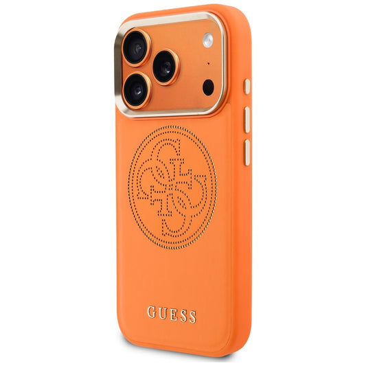 MagSafe pouzdro pro Apple iPhone 18 Pro / 17 Pro, Guess, Perforated 4G, Oranžové