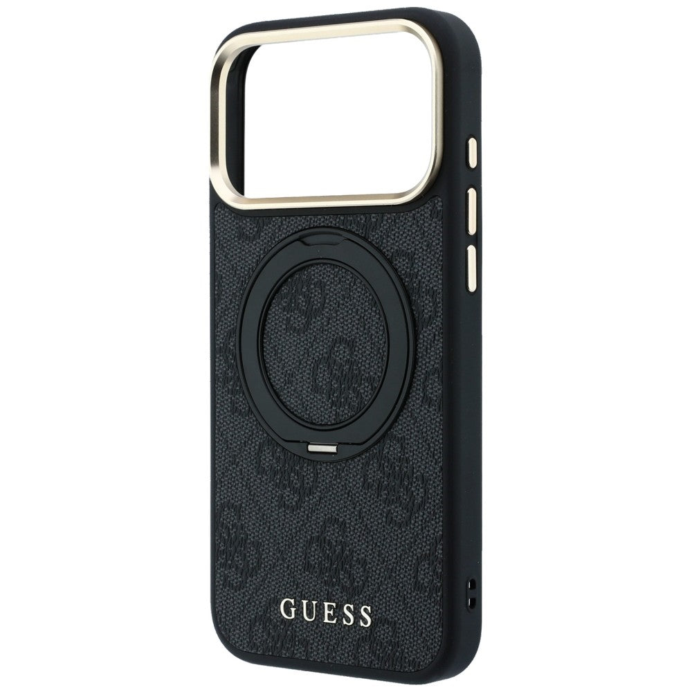 MagSafe pouzdro pro Apple iPhone 18 Pro / 17 Pro, Guess, Ring Stand Classic Logo, černé
