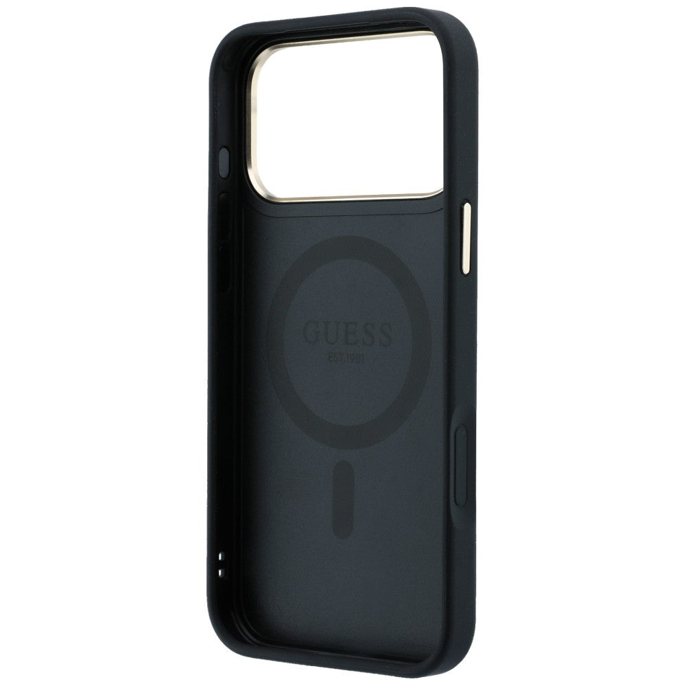 MagSafe pouzdro pro Apple iPhone 18 Pro / 17 Pro, Guess, Ring Stand Classic Logo, černé
