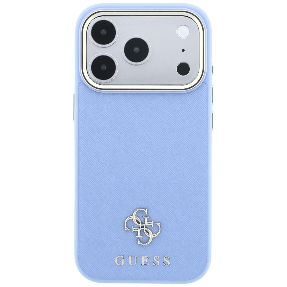MagSafe pouzdro pro Apple iPhone 18 Pro / 17 Pro, Guess, Saffiano Small 4G Classic, Bleu