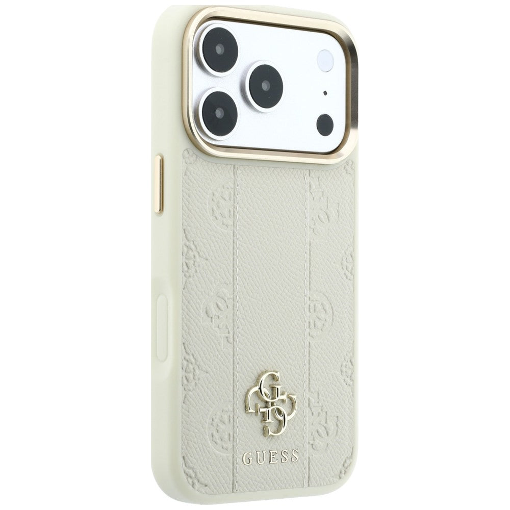 MagSafe pouzdro pro Apple iPhone 18 Pro / 17 Pro, Guess, Stripe Peony 4G, béžové