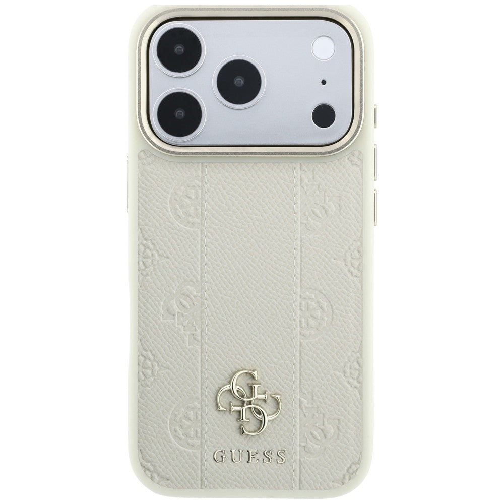 MagSafe pouzdro pro Apple iPhone 18 Pro / 17 Pro, Guess, Stripe Peony 4G, béžové