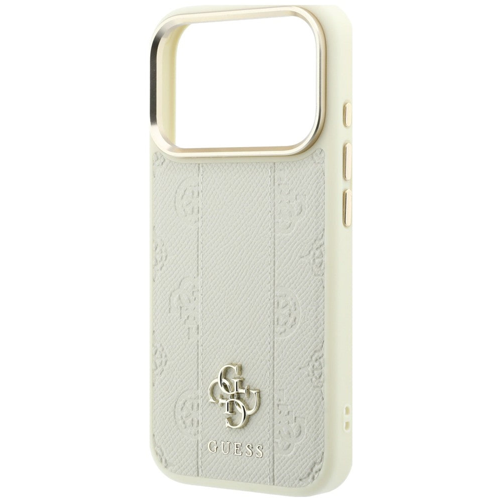 MagSafe pouzdro pro Apple iPhone 18 Pro / 17 Pro, Guess, Stripe Peony 4G, béžové