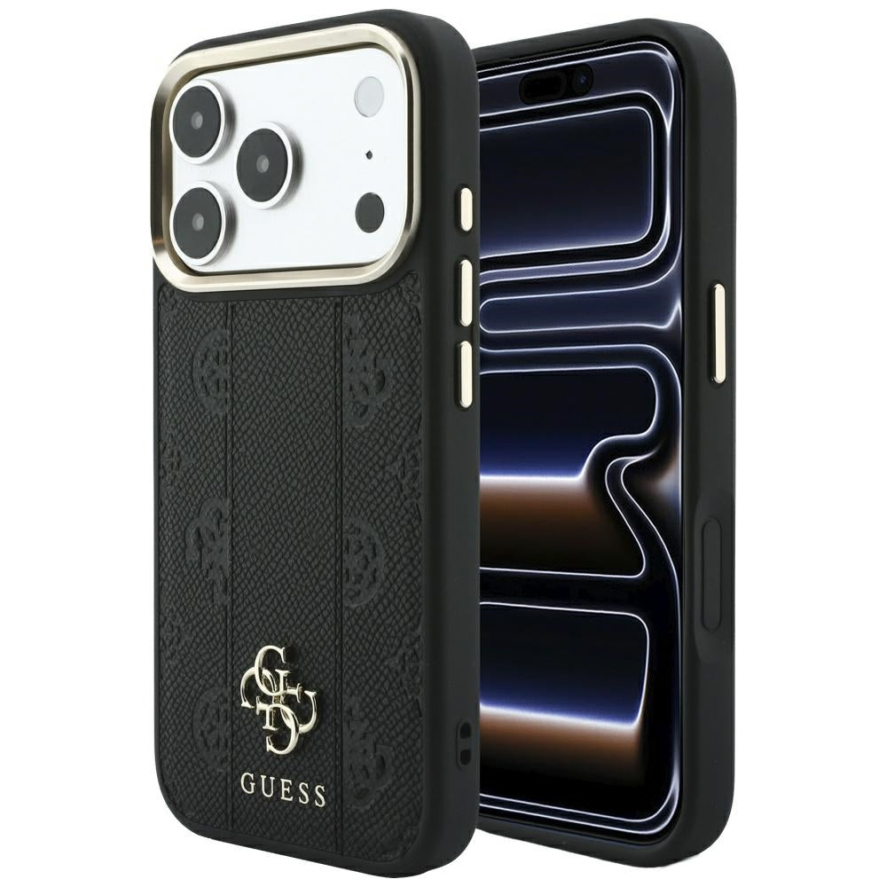 MagSafe pouzdro pro Apple iPhone 18 Pro / 17 Pro, Guess, Stripe Peony 4G, černé