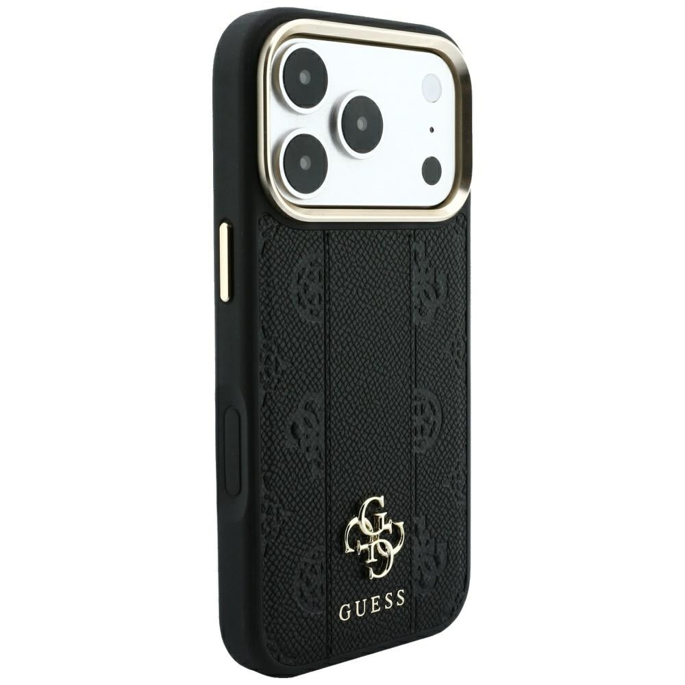 MagSafe pouzdro pro Apple iPhone 18 Pro / 17 Pro, Guess, Stripe Peony 4G, černé