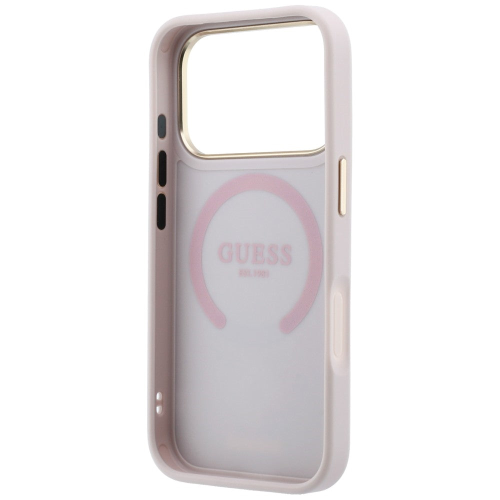 MagSafe pouzdro pro Apple iPhone 18 Pro / 17 Pro, Guess, Stripe Peony 4G, Růžová