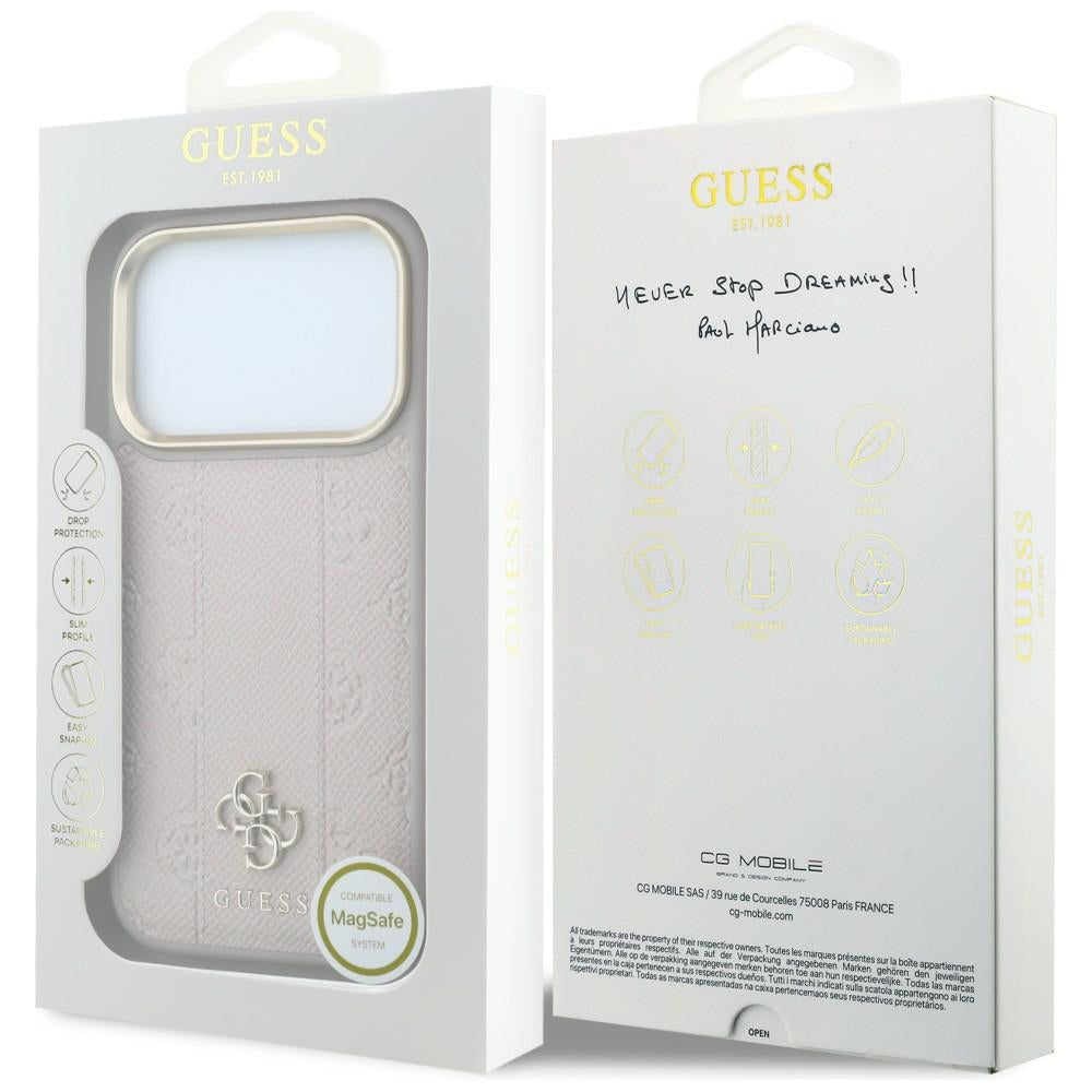 MagSafe pouzdro pro Apple iPhone 18 Pro / 17 Pro, Guess, Stripe Peony 4G, Růžová