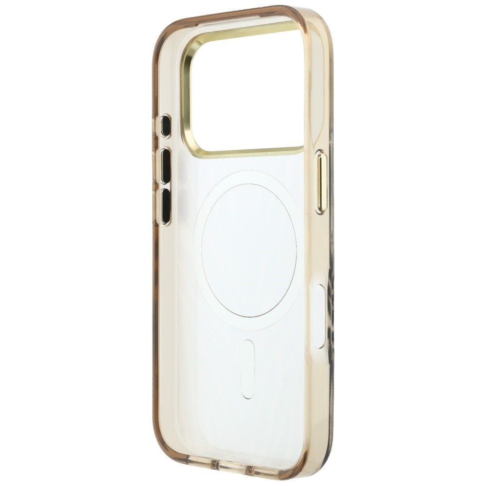 MagSafe pouzdro pro Apple iPhone 18 Pro / 17 Pro, Guess, Zebra Glitter Triangle Logo, Zlaté