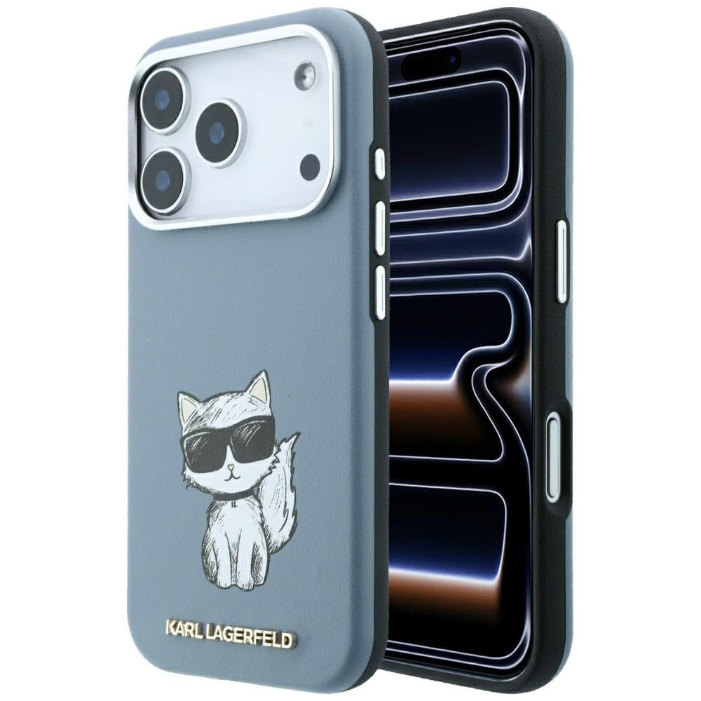 MagSafe pouzdro pro Apple iPhone 18 Pro / 17 Pro, Karl Lagerfeld, Choupette Sketch, Bleu