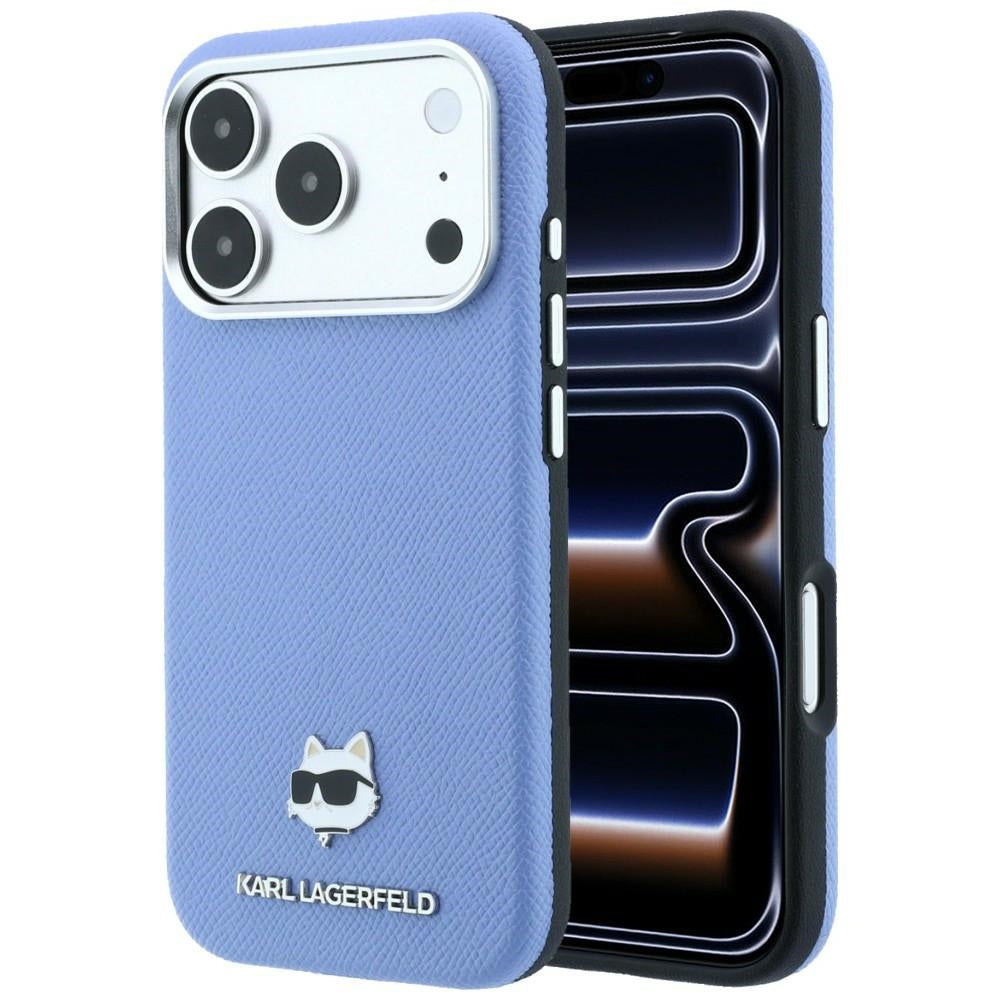 MagSafe pouzdro pro Apple iPhone 18 Pro / 17 Pro, Karl Lagerfeld, Grained Choupette Head, Bleu