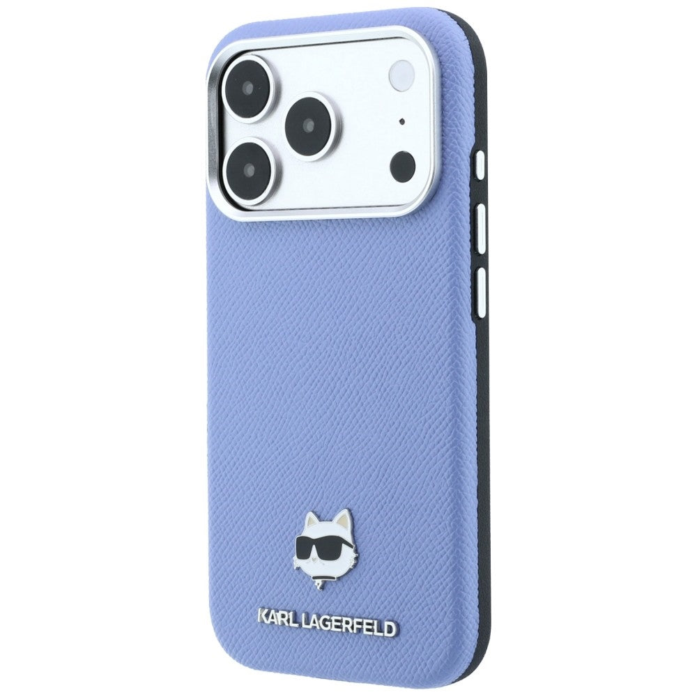 MagSafe pouzdro pro Apple iPhone 18 Pro / 17 Pro, Karl Lagerfeld, Grained Choupette Head, Bleu