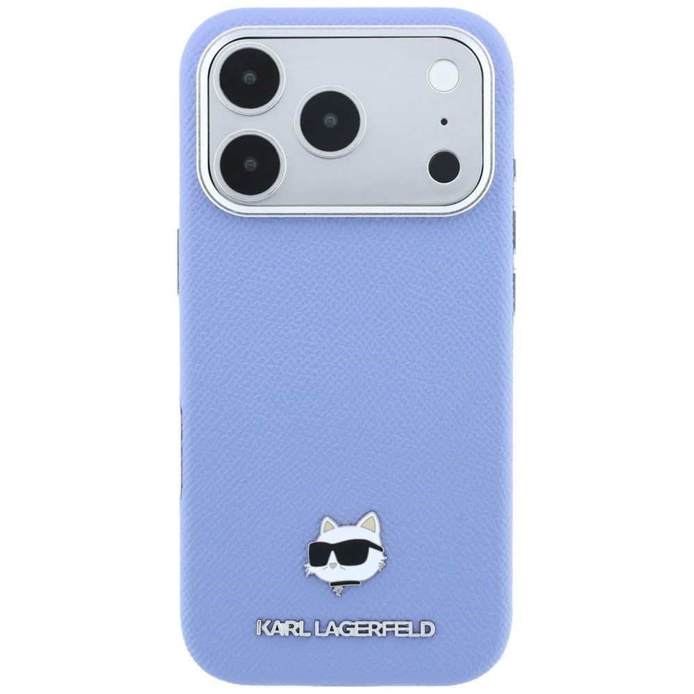 MagSafe pouzdro pro Apple iPhone 18 Pro / 17 Pro, Karl Lagerfeld, Grained Choupette Head, Bleu