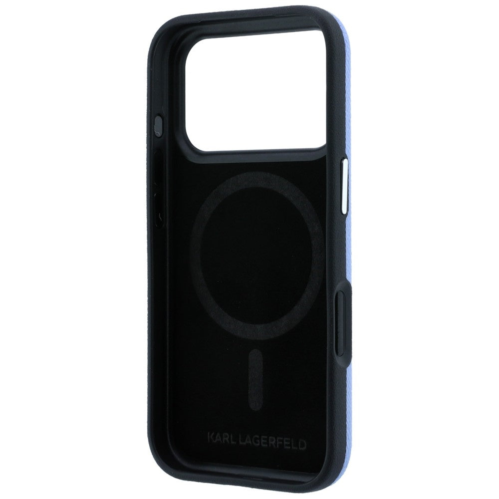 MagSafe pouzdro pro Apple iPhone 18 Pro / 17 Pro, Karl Lagerfeld, Grained Choupette Head, Bleu