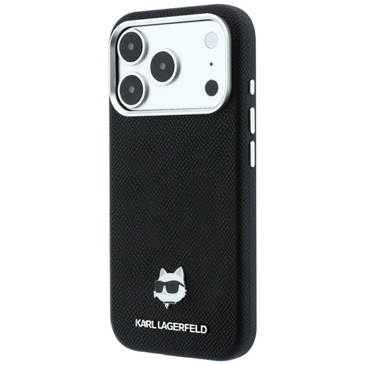 MagSafe pouzdro pro Apple iPhone 18 Pro / 17 Pro, Karl Lagerfeld, Grained Choupette Head, černé