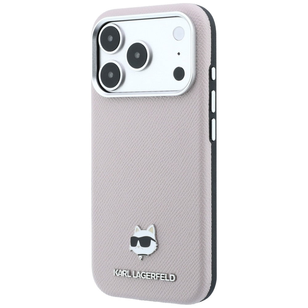MagSafe pouzdro pro Apple iPhone 18 Pro / 17 Pro, Karl Lagerfeld, Grained Choupette Head, růžové