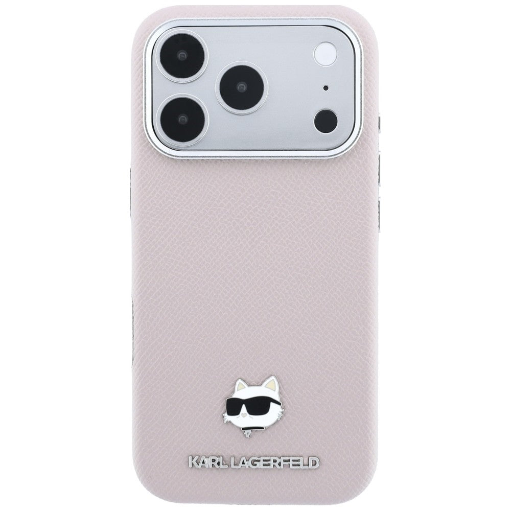 MagSafe pouzdro pro Apple iPhone 18 Pro / 17 Pro, Karl Lagerfeld, Grained Choupette Head, růžové