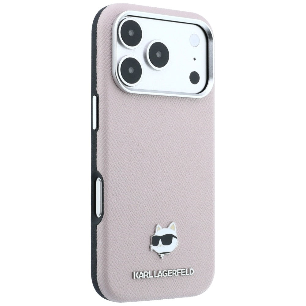MagSafe pouzdro pro Apple iPhone 18 Pro / 17 Pro, Karl Lagerfeld, Grained Choupette Head, růžové