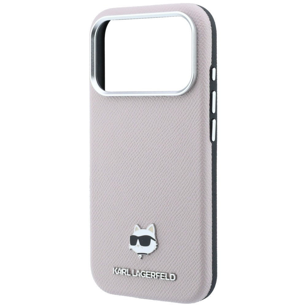 MagSafe pouzdro pro Apple iPhone 18 Pro / 17 Pro, Karl Lagerfeld, Grained Choupette Head, růžové