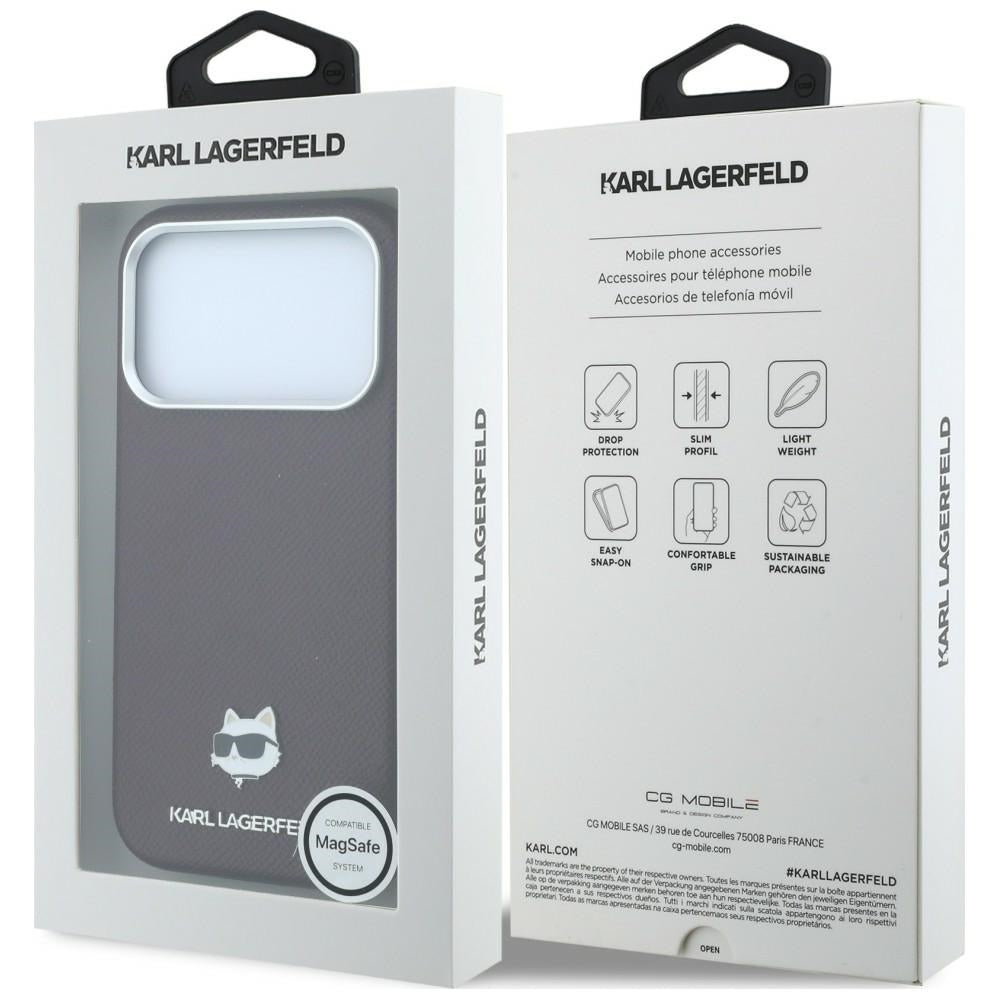 MagSafe pouzdro pro Apple iPhone 18 Pro / 17 Pro, Karl Lagerfeld, Grained Choupette Head, Tmavě červená