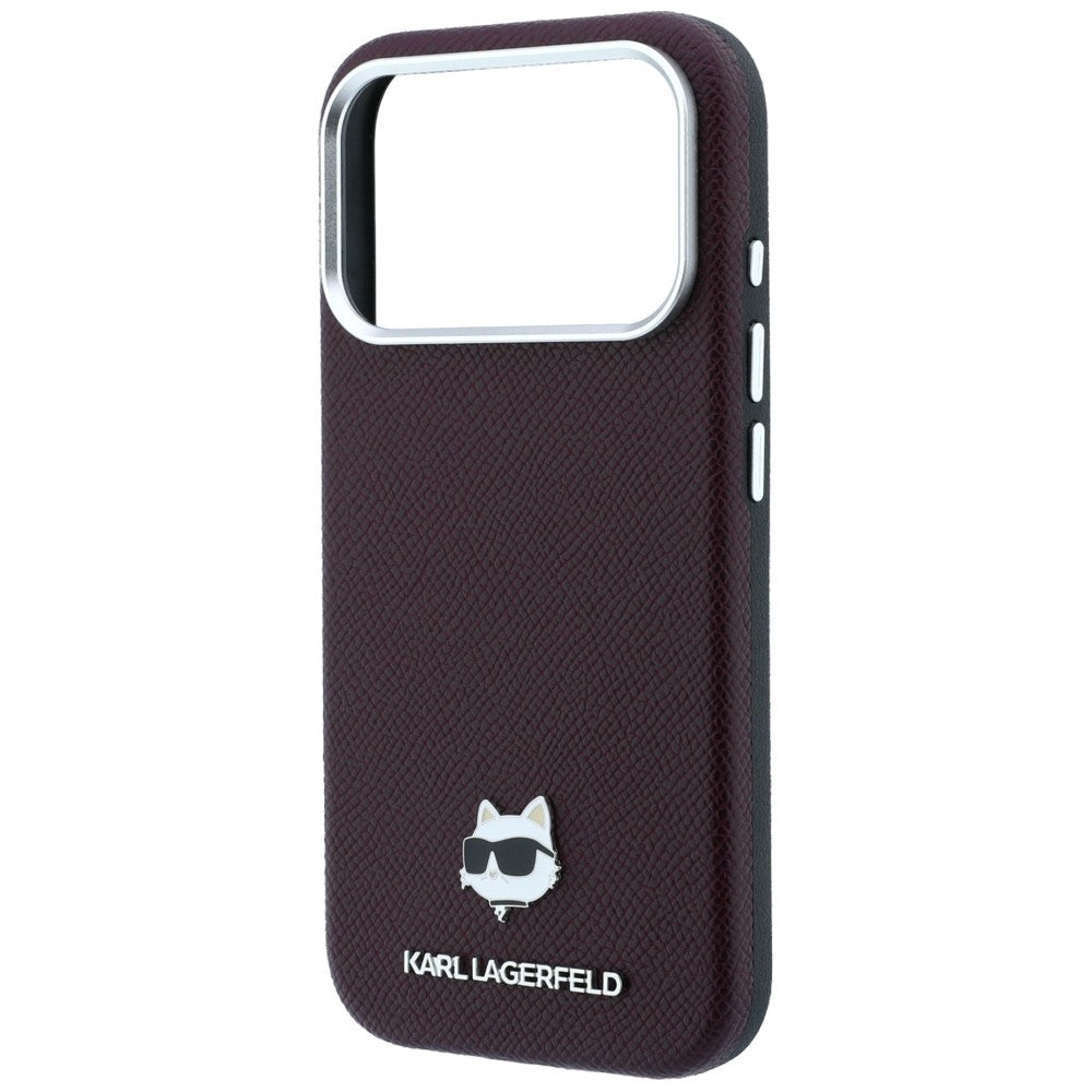MagSafe pouzdro pro Apple iPhone 18 Pro / 17 Pro, Karl Lagerfeld, Grained Choupette Head, Tmavě červená