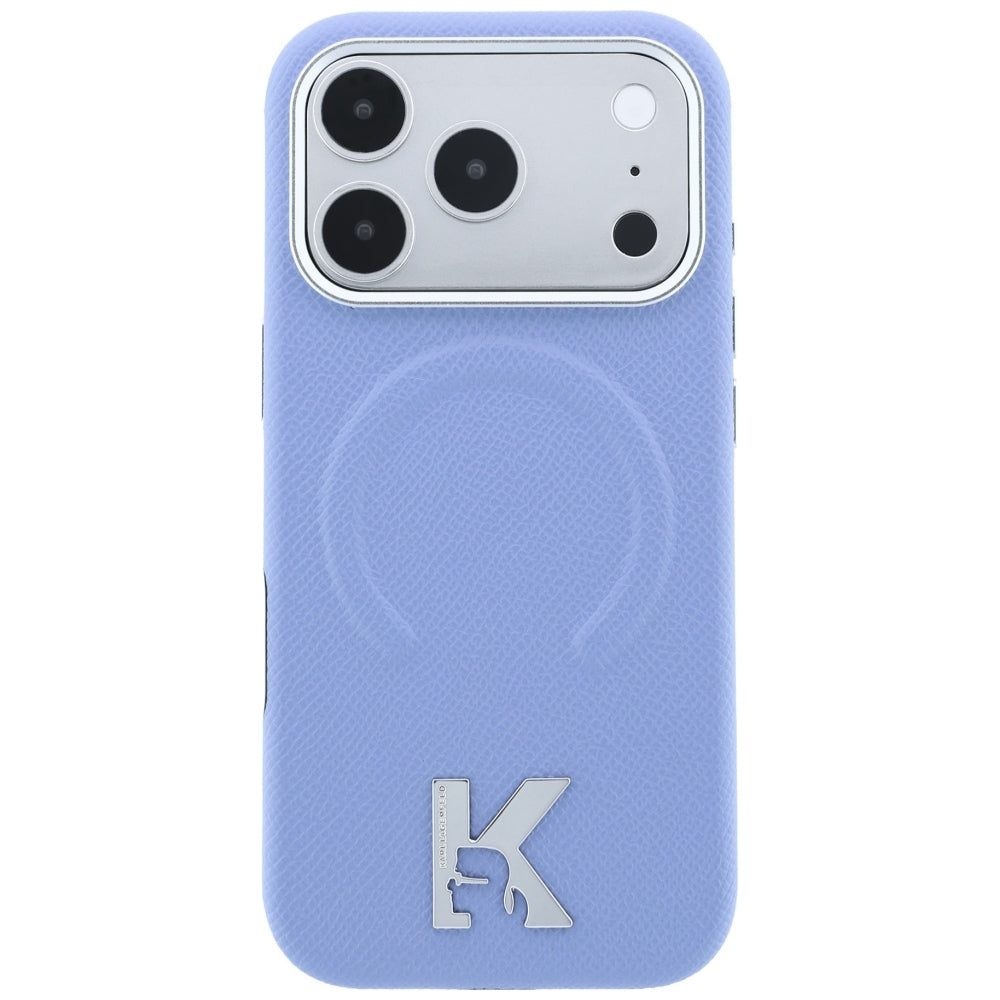 Pouzdro MagSafe pro Apple iPhone 18 Pro / 17 Pro, Karl Lagerfeld, Grained Embossed Ring, modré