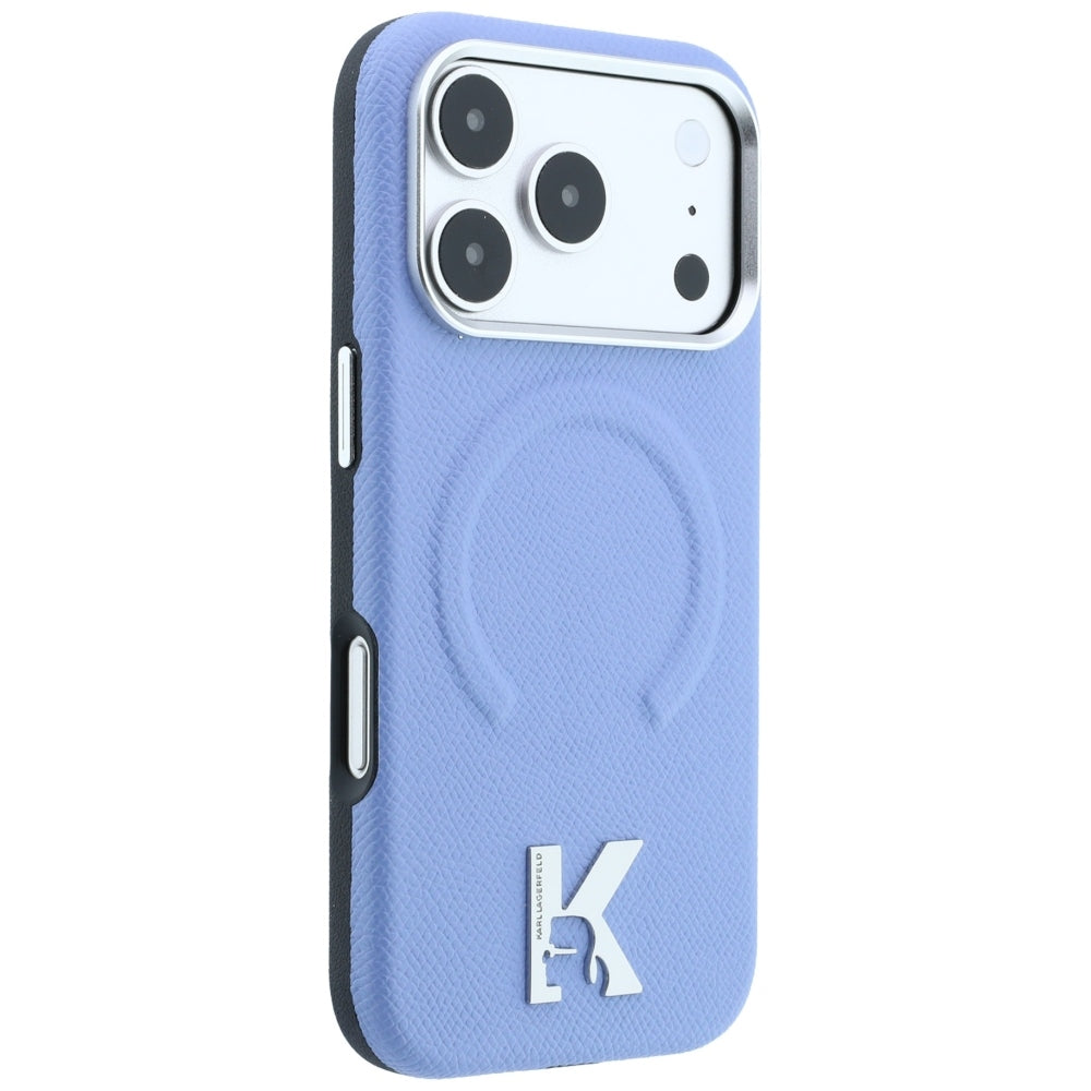 Pouzdro MagSafe pro Apple iPhone 18 Pro / 17 Pro, Karl Lagerfeld, Grained Embossed Ring, modré