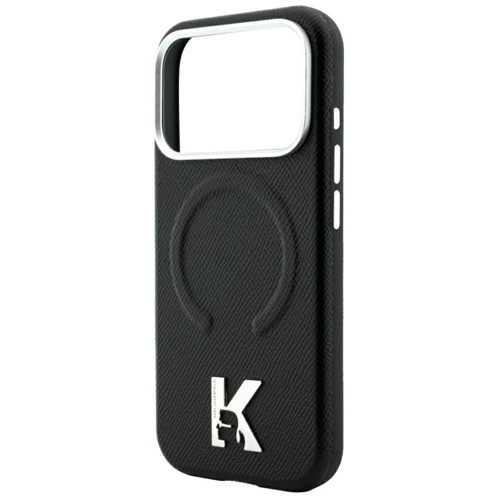 MagSafe pouzdro pro Apple iPhone 18 Pro / 17 Pro, Karl Lagerfeld, Grained Embossed Ring, černé